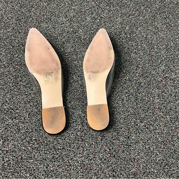 Black & Clear Transparent Vinyl Acrylic Pointed Toe Slides Flat Shoes Sz 6.5/7 - Picture 15 of 16